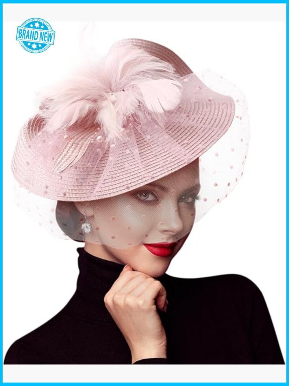 Vintage Pillbox Hat Fascinator Headband for Weddings Tea Parties Cocktail Events